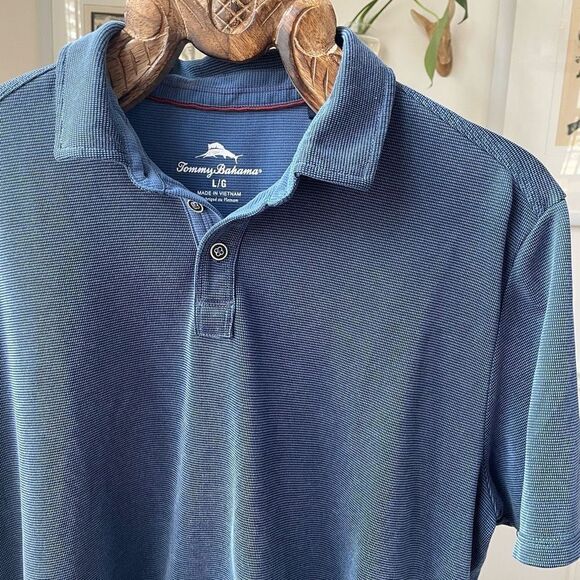 Tommy Bahama Blue Polo Shirt L - Picture 1 of 7